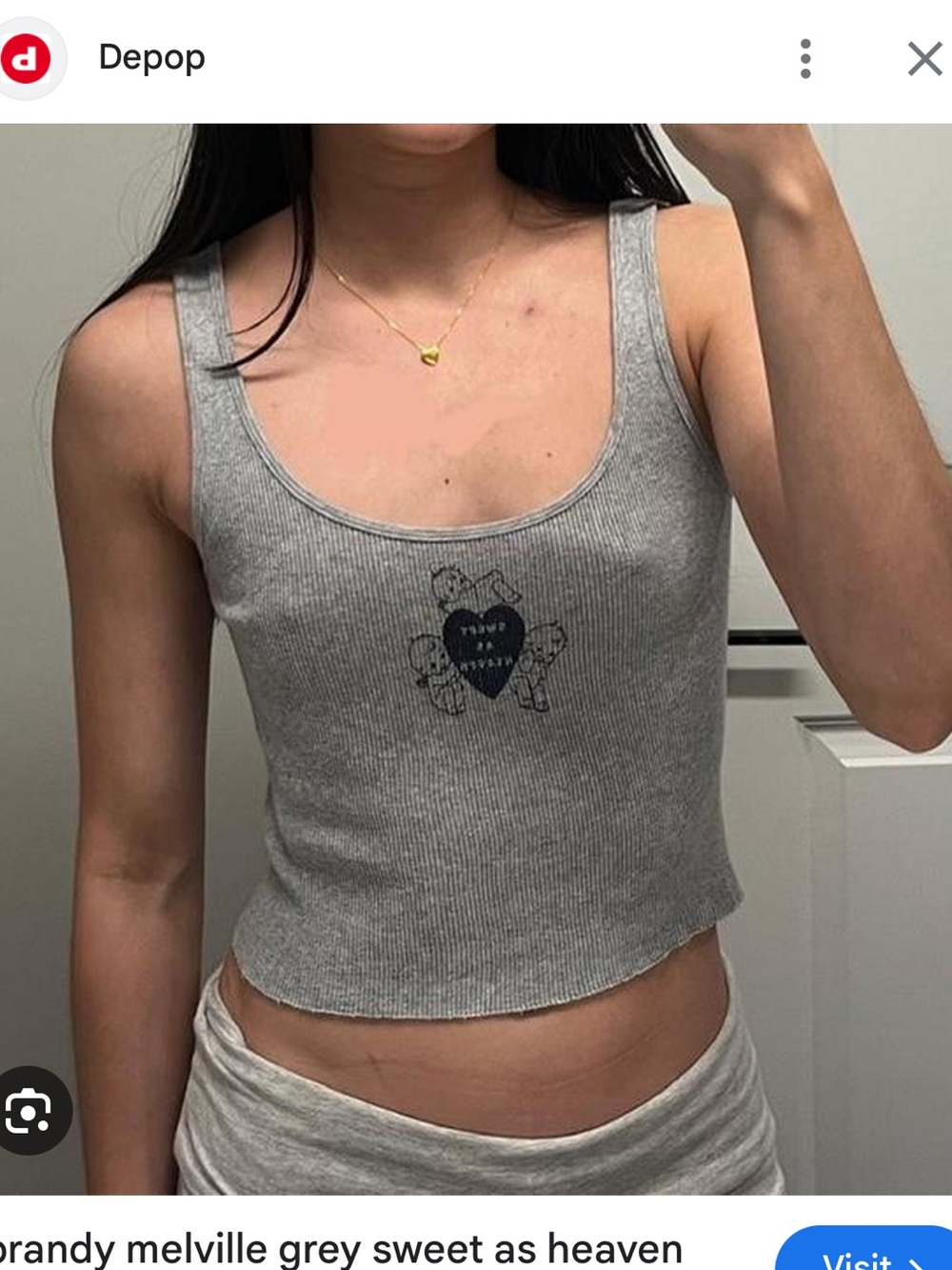 Brandy Melville Sweet as Heaven Cropped Tank